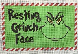 Free grinch cross stitch patterns. Resting Grinch Face Bestitched Needlepoint