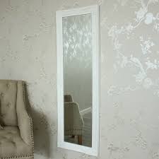 Distressed vintage round wall mirror wooden bright white blue. Tall Slim White Wall Mirror Shabby Vintage Chic French Ornate Bedroom Hallway Ebay