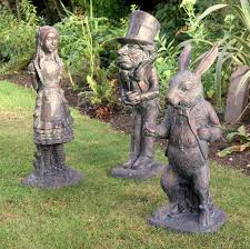 Springing from the imaginative pages of lewis carroll's beloved classic find many great new & used options and get the best deals for alice in wonderland disney garden ornament statue cheshire cat at the best online. Alice In Wonderland Collection Of 3 Bronze Garden Ornaments Garden Ornaments Alice In Wonderland Garden Garden Ornaments Alice In Wonderland Tea Party