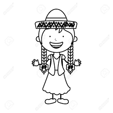 This is a clipart of the heroes of the mexican independence, they're in black and white, and i'm also including pdf files ready to print for coloring pages. Mexican Little Girl Character Vector Illustration Design Royalty Free Cliparts Vectors And Stock Illustration Image 72910468