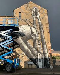 Phlegm On Instagram New Mural On The Gable End Of Eyewitness Works I Finished Today Just As The Weather Set In Last Three Days Mural Instagram Graffiti Art