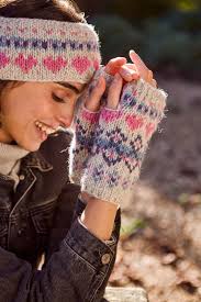 Gorro Bobble Heart Fair Isle para mujer
