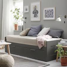 Brimnes Daybed Frame With 2 Drawers Gray Ikea In 2020 Ikea Bed Day Bed Frame Bed Frame