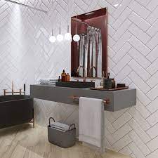 Diy herringbone pattern kitchen backsplash with matte white subway tiles (how to video). Metro Underground Bevelled White Wall Tiles 300 X 100 15 00m