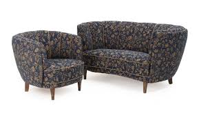 Get info of suppliers, manufacturers, exporters, traders of easy chairs for buying in india. Lot Art Danish Furniture Design Two Seater Sofa And Easy Chair With Stained Beech Legs Upholstered With Patterned Blue Fabric 1930 40s L 155 Cm 2