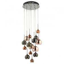 Aurelia 15 Light Cluster Pendant In Copper Dark Copper And Black Cluster Pendant Lighting Ceiling Pendant Lights Cluster Lights