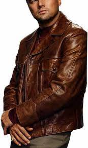 Once Upon A Time In Hollywood Leonardo Dicaprio Jacket 125 Cafe Racer Leather Jacket Brown Leather Jacket Men Jackets