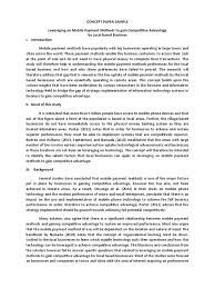 Considering the issues raised a while ago, the following null hypotheses can be written thus: Concept Paper Sample Competitive Advantage Qualitative Research