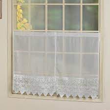 Valerie 52 X 36 Window Curtain Cafe Kitchen Tier Pair White Walmart Com Curtains Wooden House Design Modern Kitchen Curtains