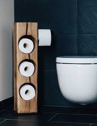 Toilet Paper Holder Handmade From Solid Oak Beam With Forged Etsy In 2021 Toilet Paper Holder Industrial Toilet Shelves Industrial Toilets