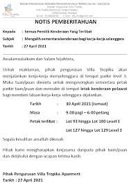 Contoh surat notis keluar rumah sewa situs properti indonesia. Jmb Villa Tropika Apartment Posts Facebook
