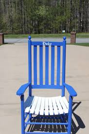 Duke University Rocking Chair Custom Painted By The Painted Cubbard Unfinished Rocker Made By Troutman Cha Painted Seating Behr Marquee Exterior Rocking Chair