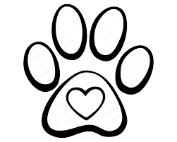 Heart Paw Print Svg Cat Paw Print Dog Paw Print Paw Print Drawing