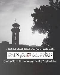 آية و حكمة on instagram حتى إبليس يرتدي ثياب النصح عندما قال لآدم هل أدلك على شجرة الخلد وملك لا quran quotes inspirational quran quotes quran verses