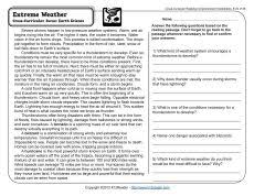 Extreme Weather 5th Grade Reading Comprehension Worksheet Comprehension Worksheets Reading Comprehension Worksheets Reading Comprehension