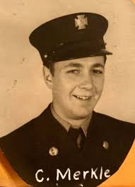 Historic photo of Houtzdale firemen and town