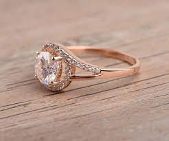Free Shipping 1 Carat Moissanite Engagement Ring With Natural Diamond Alternative Engagement Ring Engagement Rings Affordable Alternative Engagement Rings