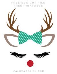 Reindeer Faces Free Svg Png Dxf Eps Download By C Design Reindeer Face Fun Diy Craft Projects Free Printable Clip Art
