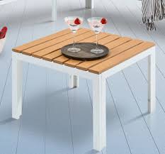 Outdoor Garten Tisch Orlando Lounge 60cm Weiss Stahl Wetterfest Lounge Gartenmobel Outdoor Tisch