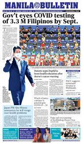 Latest news article in the philippines 2020. Manila Bulletin News Sur Twitter Manila Bulletin Headline For Today 08 29 2020 Https T Co Jylimuopnj Grab A Copy At Your Favorite Newsstand Today Or Read It All On Our Website At Https T Co Lkghozbdn5 Https T Co H9qv8ro6vv