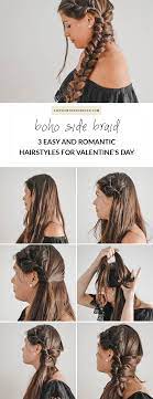 3 Easy And Romantic Hairstyles For Valentine S Day Hairstyles For Long Hair Boho Braids Easy Braids Valentine S Romantic Hairstyles Hair Styles Boho Braids