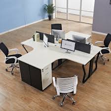 Simple Modular Office Furniture Melamine Pannel T Shape Office Desk Aluminium Glass Office Partition