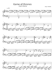 Game Of Thrones Main Theme Easy Version Sheet Music For Piano Solo Musescore Com