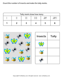 Count Insects And Make Tally Chart Worksheet Turtle Diary