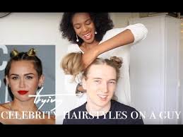 Kinky, wavy, nappy, curly, textured and agile are all words that accept apparitional women of blush for years but thankfully that is no best the case! Trying Female Celebrity Hairstyles On A Guy Youtube