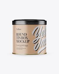 Kraft Round Tin Box Mockup In Box Mockups On Yellow Images Object Mockups Mockup Psd Box Mockup Mockup Free Psd