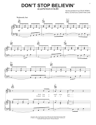 Imagine by john lennon easy piano. Glee Cast Don T Stop Believin Sheet Music Download Printable Pdf Film Tv Music Score For Easy Piano 102337