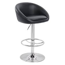 Cushioned seat with black faux leather upholstery. Lillian Swivel Adjustable Bar Stool Riley Ave Colour Chrome Black Adjustable Bar Stools Bar Stools Kitchen Bar Stools