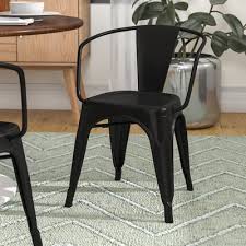 Hashtag Home Chelsea Tufted Metal Slat Back Stacking Arm Chair Wayfair Dining Chairs Industrial Style Dining Chairs Stackable Dining Chairs