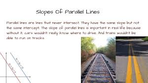 Parallel lines in real life. Slopes Of Parallel Perpendicular Lines Postulates Ppt Download