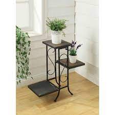4d Concepts Black Indoor Plant Stand 601608 The Home Depot Metal Plant Stand Plant Stand Indoor Furniture