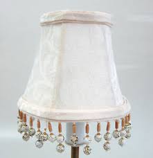 Lot Of 6 Cream Damask Chandelier Mini Lamp Shades Softback With Beaded Fringe Ebay