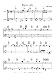 Simple Gifts Appalachian Shaker Song Sheet Music For Violin Duet Sheet Music Song Sheet Teaching Music