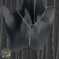 Gold Hoop And Bar Necklace Reclaimed Cache