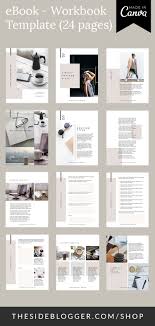 Ebook Workbook Canva Template 24 Pages For Bloggers And Online Course Creators In 2020 Ebook Design Ebook Template Design Booklet Design Layout