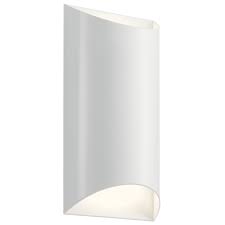 Shop Kichler Lighting Wesley 2 Light Led Outdoor Wall Light White Overstock 30916784