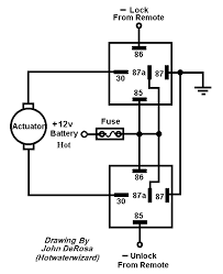 After playing around with a multi i realized that i needed another relay (3 total) here is how i wired them up in case anyone else has the same problem installing a keyless entry on our trucks. Relay Diagram For Switching Polarity