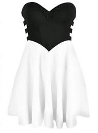 Black Sweetheart Neckline Dress With Side Cutouts Dress Black And White Dress Strapless Strapless Dresses Short Pretty Dresses Beautiful Outfits