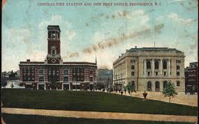 Vintage Pre Linen Postcard Central Fire Station And New Post Office Providence Rhode Island 1900s Fire Station Providence Rhode Island Postcard