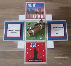 Geschenkbox New York Reisegutschein Geldgeschenk Geburtstag Explosionsbox Uberraschungsbox Geschenke Geschenk Verpacken New York Geldgeschenke Geburtstag