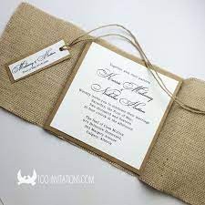 Pin Em Burlap Wedding Invitation