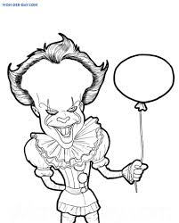 Coloriage cheval avec des ballons a imprimer : Coloriage Pennywise 100 Coloriages Sur Wonder Day Com