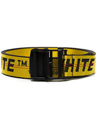 Off White Industrial Logo Belt Farfetch Off White Belt Belt Yellow Belt