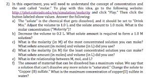 Run the html 5 simulation as directed to answer all the questions and fill out the tables. Solved In This Experiment You Will Need To Understand Th Chegg Com