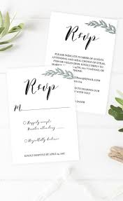 Beautiful Greenery Wedding Invitation Inserts These Diy Green Leaves Rsvp Cards Are Easy Wedding Response Cards Wedding Reply Cards Wedding Invitation Inserts
