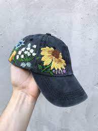 Hand Embroidered Hat Baseball Cap Ball Cap Dad Hat Custom Embroidery Hat Floral Embroidery Hat Flower Dad Hat Embroider Woman Cap In 2021 Hand Embroidered Hat Hand Embroidered Custom Embroidered Hats